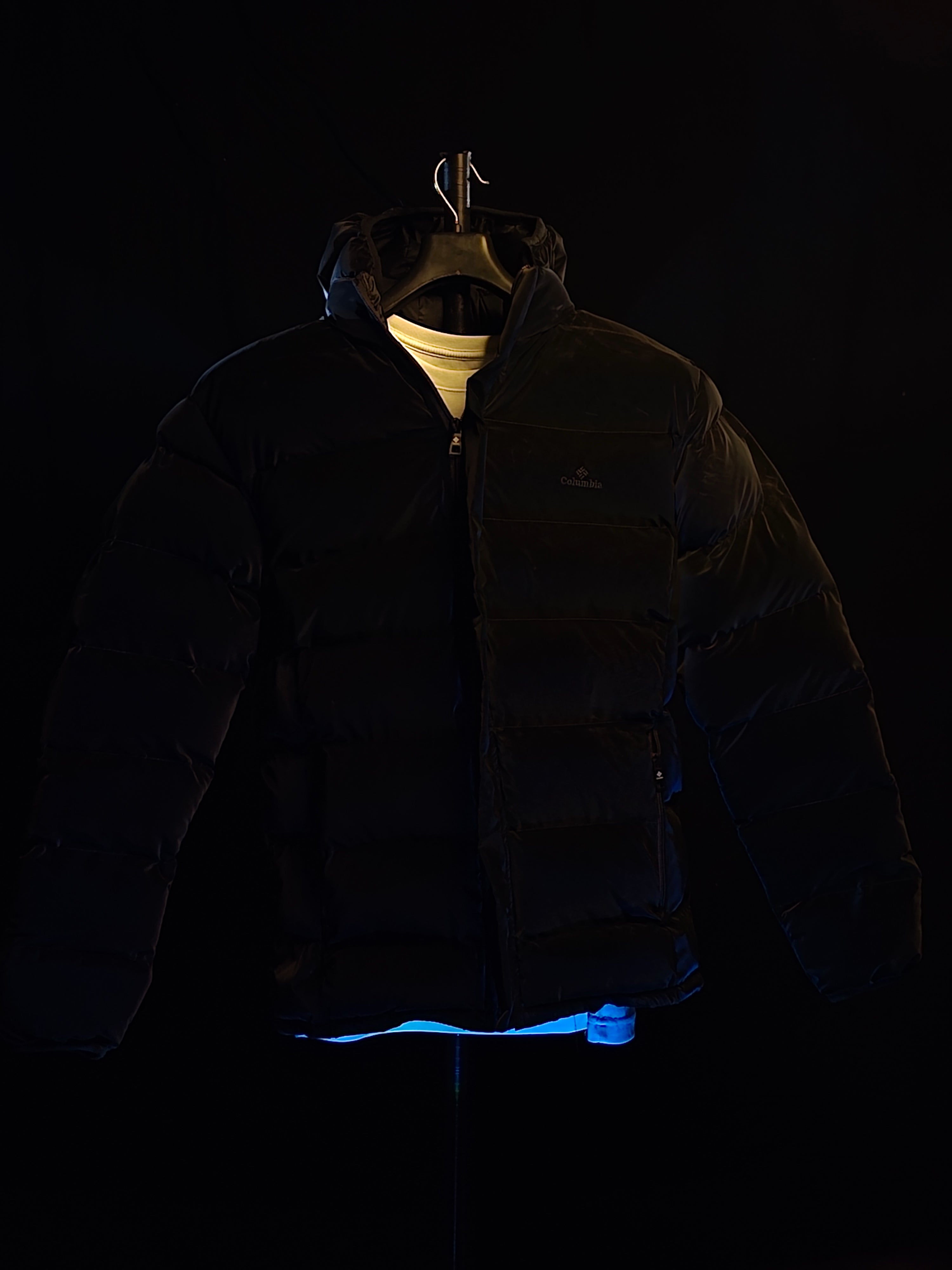 Black Velvet Hooded Puffer Jacket