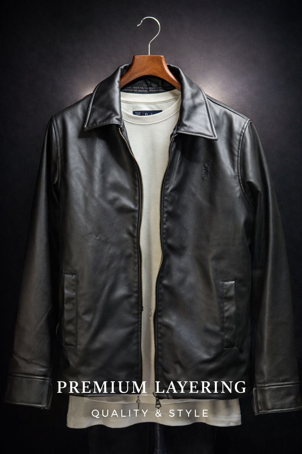 Black Faux Leather Jacket (PRL Inspired)